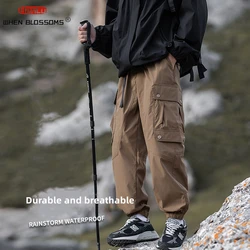 HANLU autunno nuovi pantaloni Cargo impermeabili da uomo pantaloni da trekking Design in vita pantaloni a matita Casual abbigliamento di marca