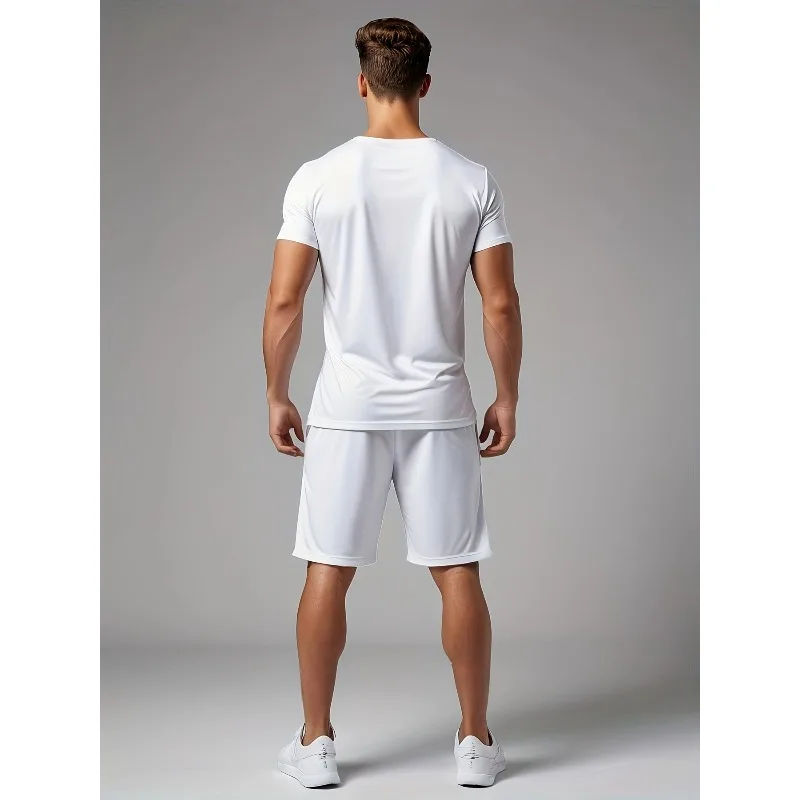 2025 New Trend Casual T-shirt 3D Digital Printed Short Sleeve Shorts Set Summer Essential Creative Retro Men's Fashion