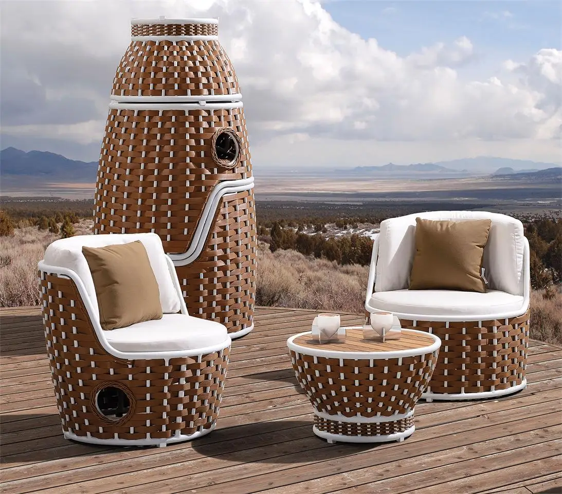 Balcony Modern Sofa Set Furniture Luxury Cafe Patio Table and bar Outdoor Rattan Chair