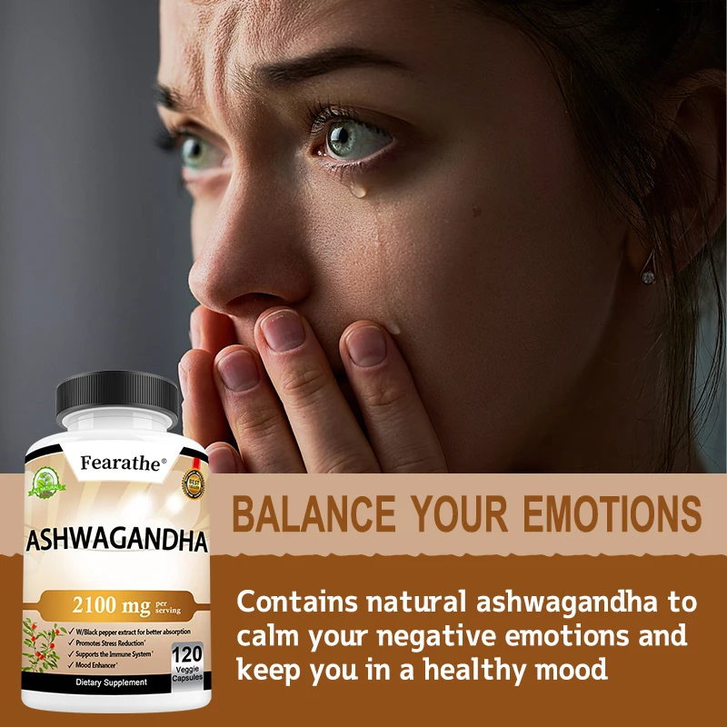 Ashwagandha Supplement - Supports Sleep, Relieves Stress, Provides Positive Mood and Memory