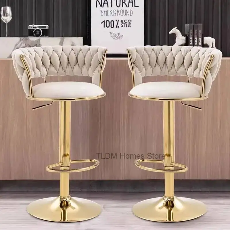 Silla de Bar de Lujo para Oficina, Cómoda, Diseño Alto para Cocina, Eventos, Taburete Nórdico, Sillas para Barra Alta, Muebles de Hotel