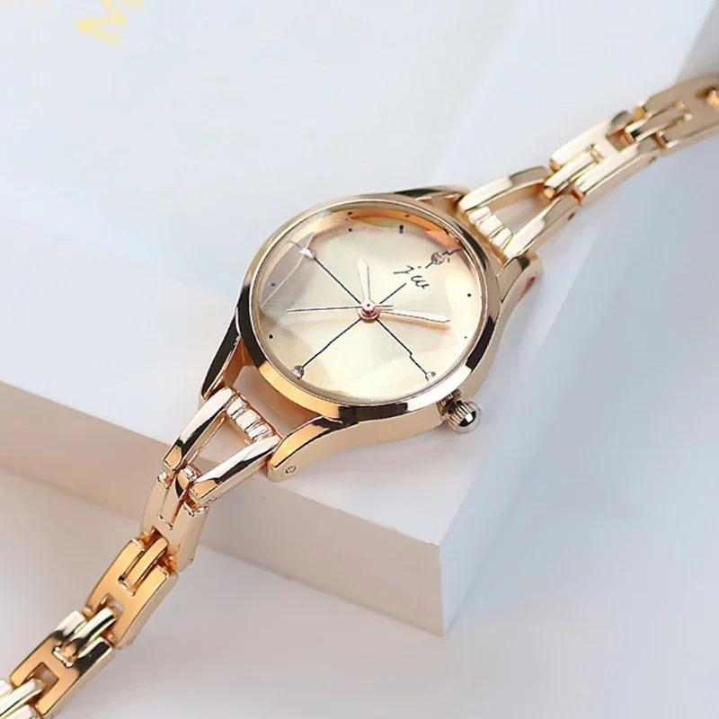 

Bracelet Watch for Women Elegant Rose Gold Ladies Luxury Wristwatches Rhinestone Simple Fashion Female Quartz Relogio Feminino