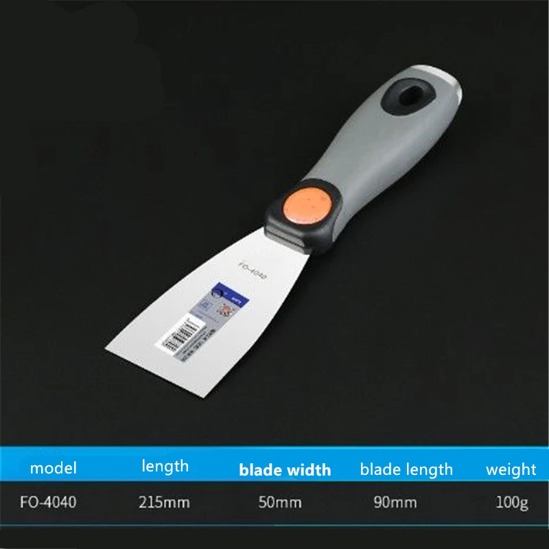 Stainless Steel Drywall Plastering Scraper Tool (FO4040-FO4045)-Multi-Function Putty Knife/Trowel for Wall Cleaning&Construction