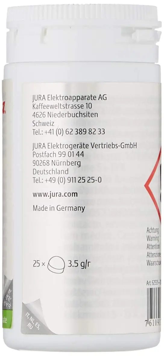 Jura 2-Phase Cleaning Tablets for Fully Automatic Coffee Machines, 25 Count