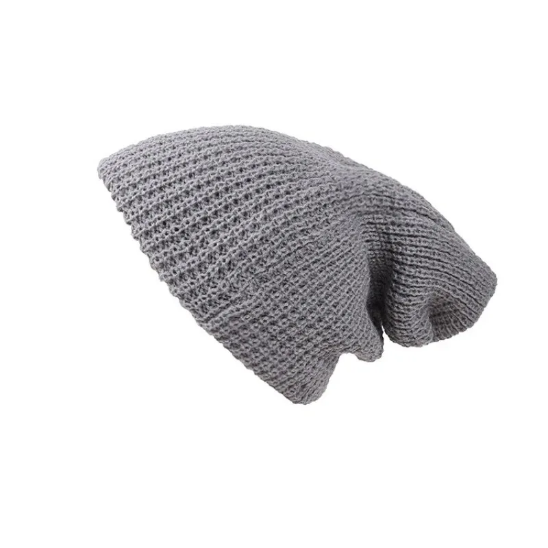 Men's Knitted Pullover Cap Autumn and Winter Outdoor Warm Windproof Knitted Cap Trendy Versatile Beanies Hat