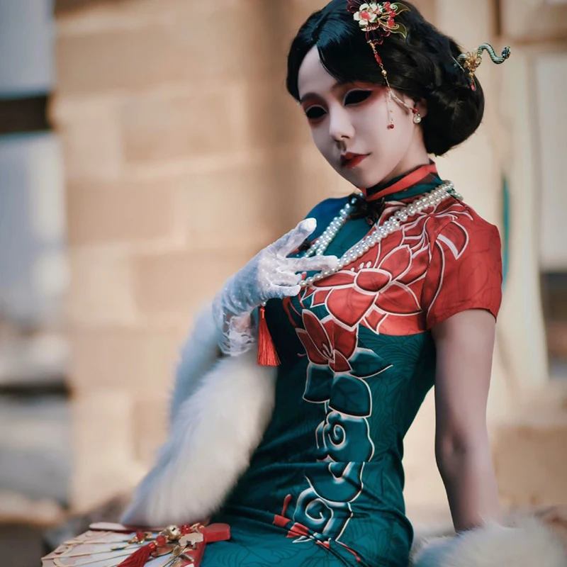 The Geisha Michiko Cosplay Costume Cheongsam Thirteen Niang Game Identity V for Halloween Christmas Party Masquerade Anime Shows