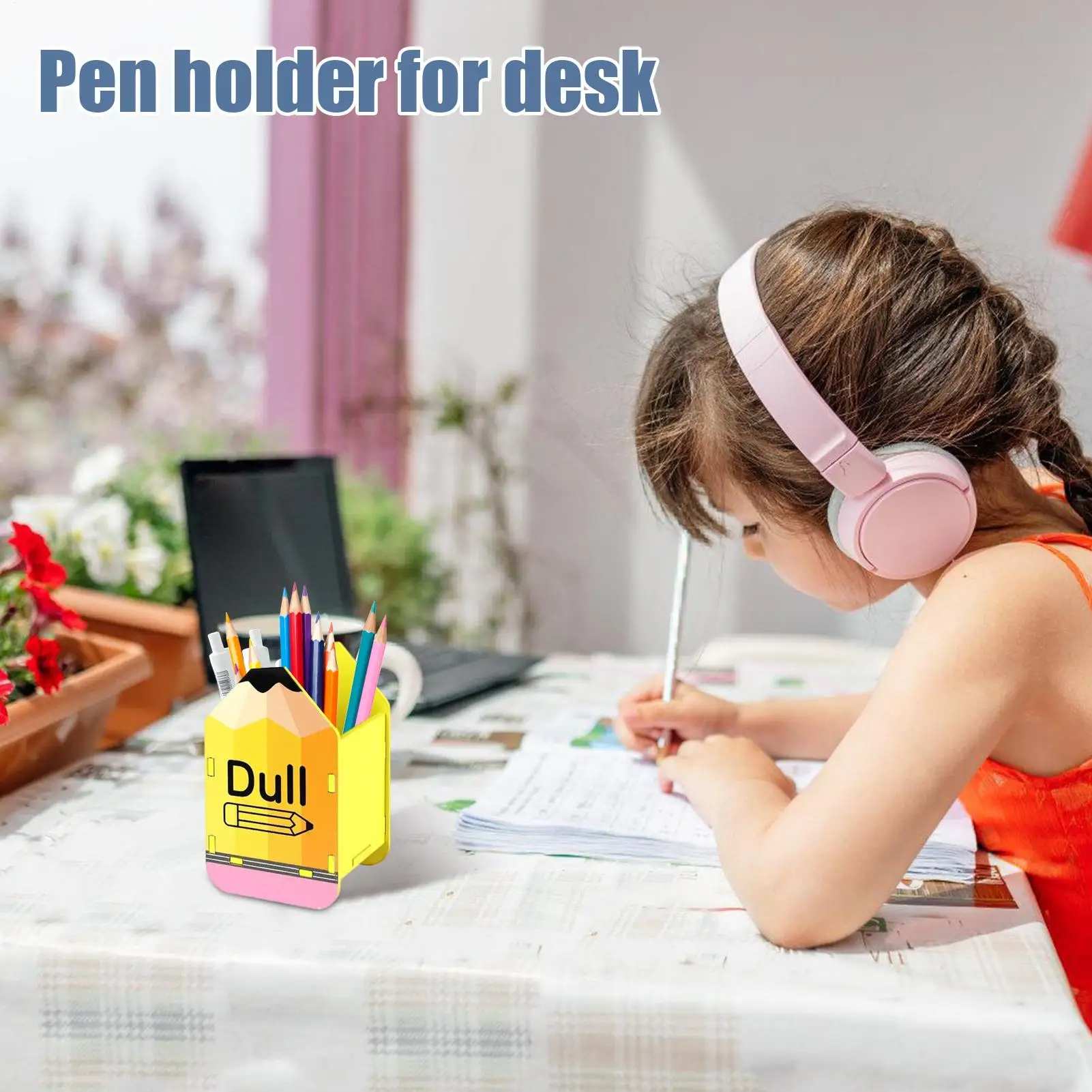 Dull Pencil Holder For Classroom Wooden 3 Pieces Pencil Dispenser Home Accessories For Workspaces Library School Craft Room