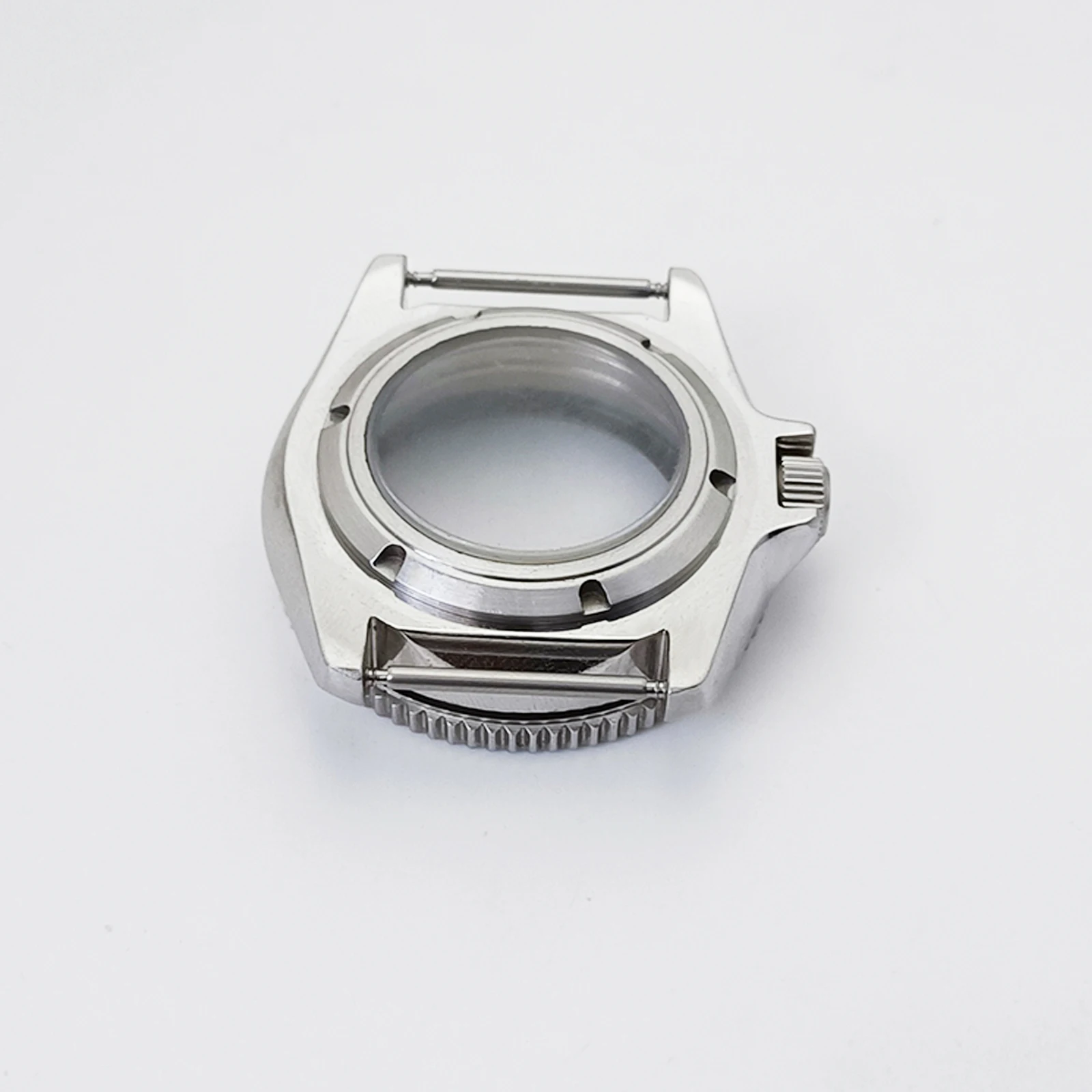 Mod Skx007 Custodia NH35 Cassa con castone in ceramica Inserto in vetro zaffiro Cassa per orologio in acciaio inossidabile argento