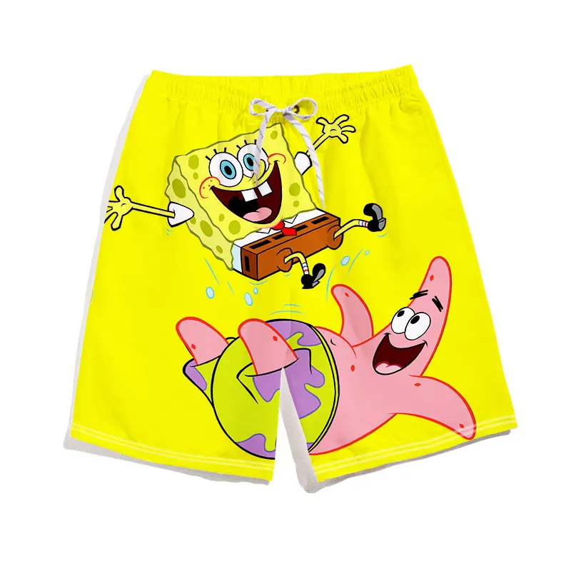 SpongeBob SquarePants Vacation Beach Pants Summer Couple Sleep Pants Quick drying Sports Pants Men's and Women's Casual Pants