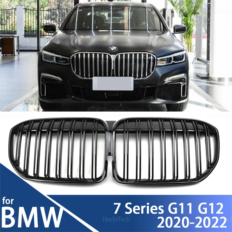 

Car Style Gloss Black Front Kidney Double Slat Grill Grille For BMW 7 Series G11 G12 730i 740i 750i 740e 725d 730d 2019-2022