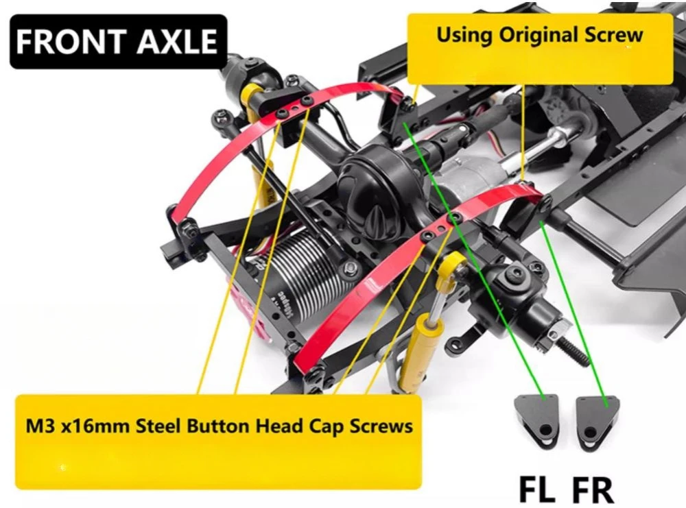 Scale 1/10 Chassis reduced 9mm for RC4WD Trail Finder 2 Frame 1 10 RC Car