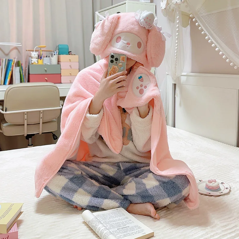 

Sanrio Plush White Strawberry My Melody Cloak Doll Kuromi Pom Pom Purin Cinnamoroll Toy Pochacco Soft Gift Kids Friends