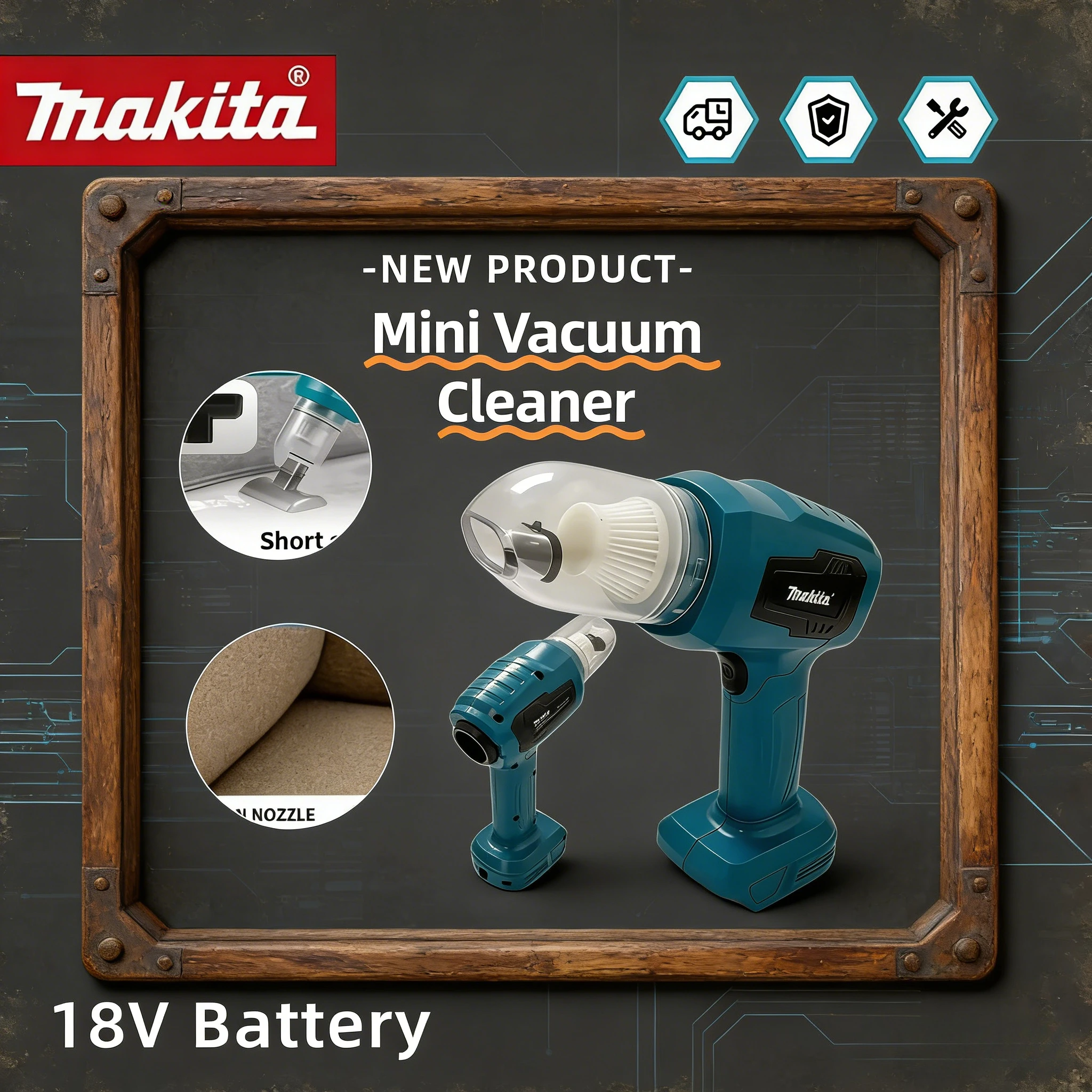 

Мини-пылесос Makita для автомобиля, многофункциональный ручной пылесос, перезаряжаемый, электроинструмент, инструмент для сбора пыли