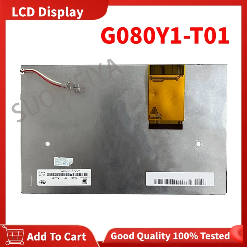 100% Original G080Y1-T01 800*480  8.0 Inch LCD Screen Display Panel For Innolux G080Y1 T01 Full Tested