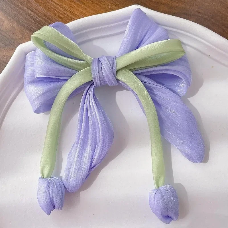 Pinces à cheveux élégantes en forme de tulipe pour femmes et filles, Barrettes en tissu fait à la main avec nœud, couvre-chef, accessoires pour cheveux coréens