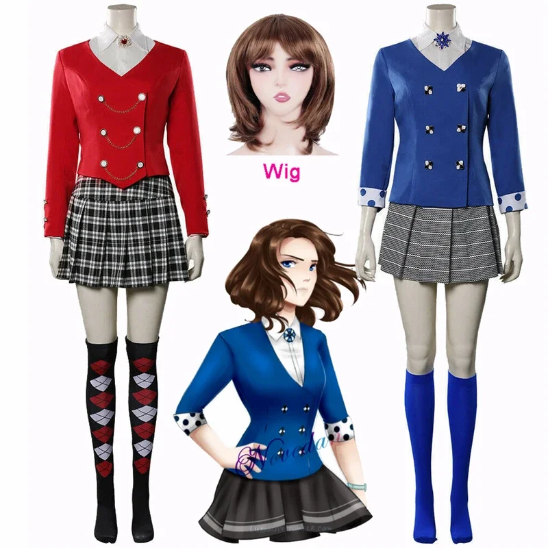 Movie Heathers The Musical Veronica Sawyer Cosplay Costume Jd Heather Chandler Wig Uniform Jacket Skirt Outfit Carnival Costume