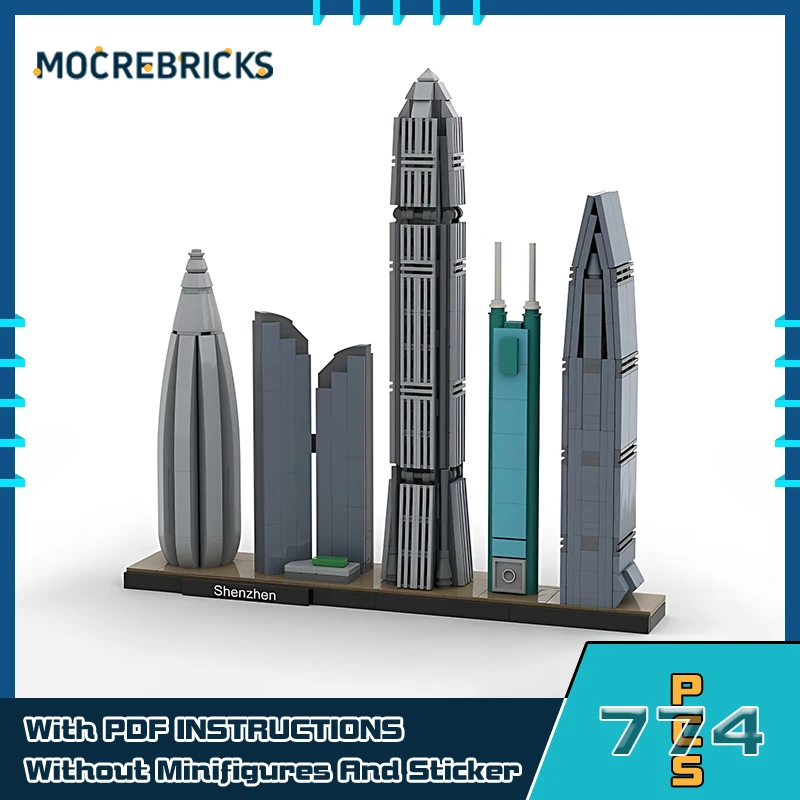 

Modular Shenzhen Skyline Building Blocks Mini Bricks City Street Scenery Architecture Model DIY Toy Bricks Children's Present