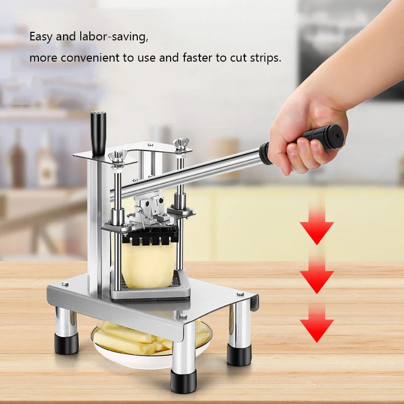 フランスのフライチップを切断するためのプロのステンレス鋼カッター,手動ポテトの切断機