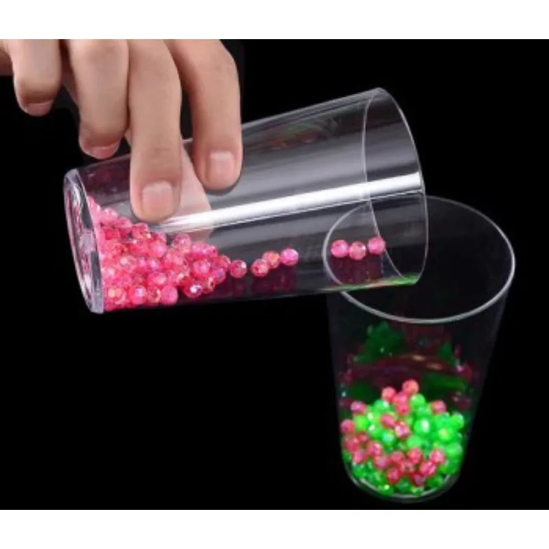 Color Bead Separation (with Cup) Magic Tricks Close Up Magia Two Tumblers Beads Separate Magie Illusion Gimmick Prop Accessories