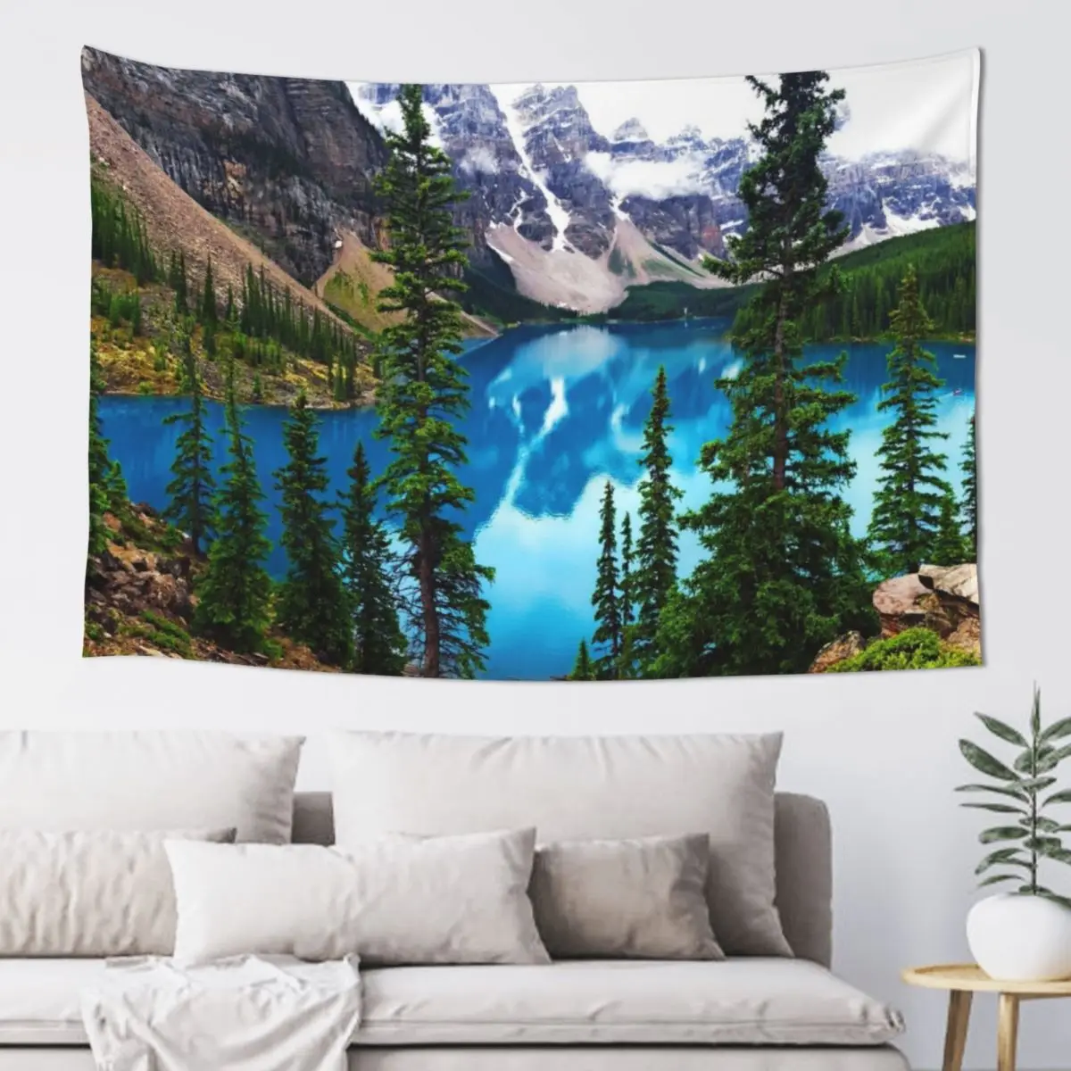 Moraine Lake, Banff, Alberta Tapestry Decoration Aesthetic Wall Hangings Decoration Tapestry