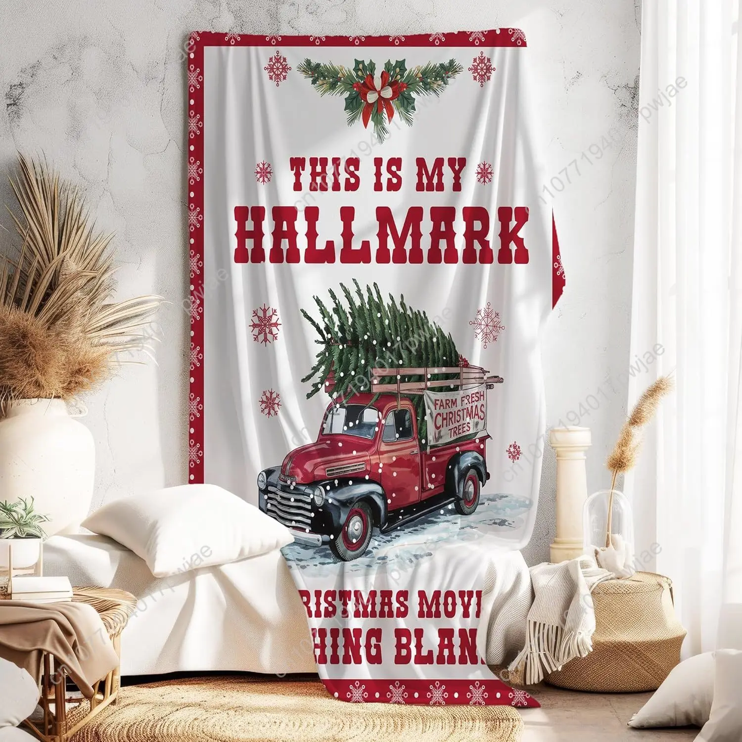 Christmas Movie Watching Blanket Gift for Couples, Funny Xmas Family Reunion Blanket, Throw for Christmas
