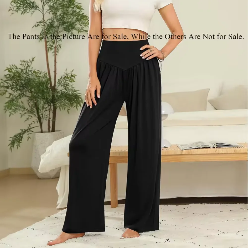 Casual V-shaped Waist Wide-Leg Long Pants for Plus Size Women