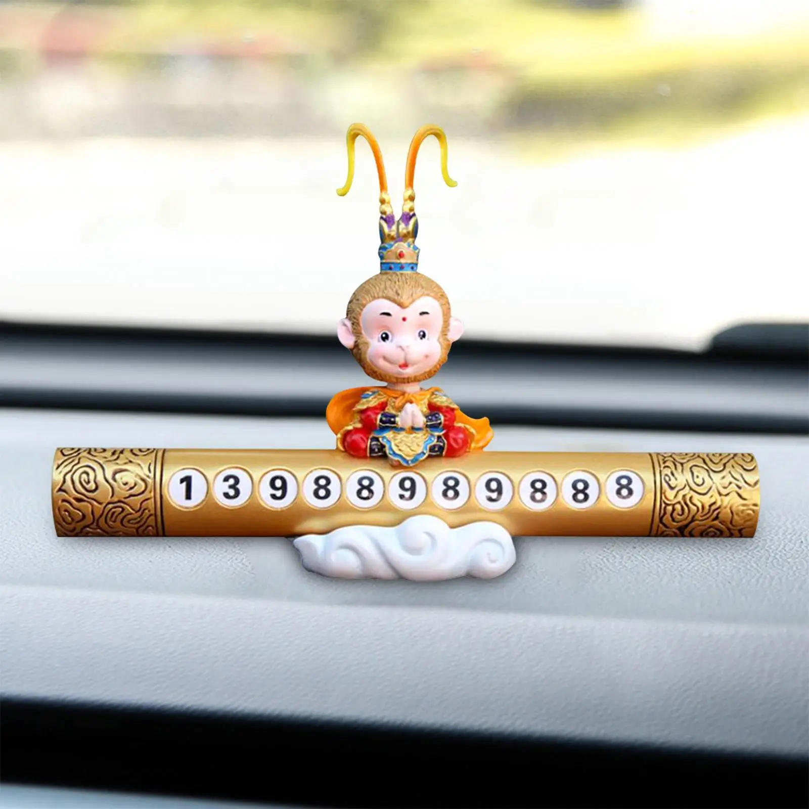 Car Phone Number Plate Monkey Ornament Stop Sign Parking Phone Number Card