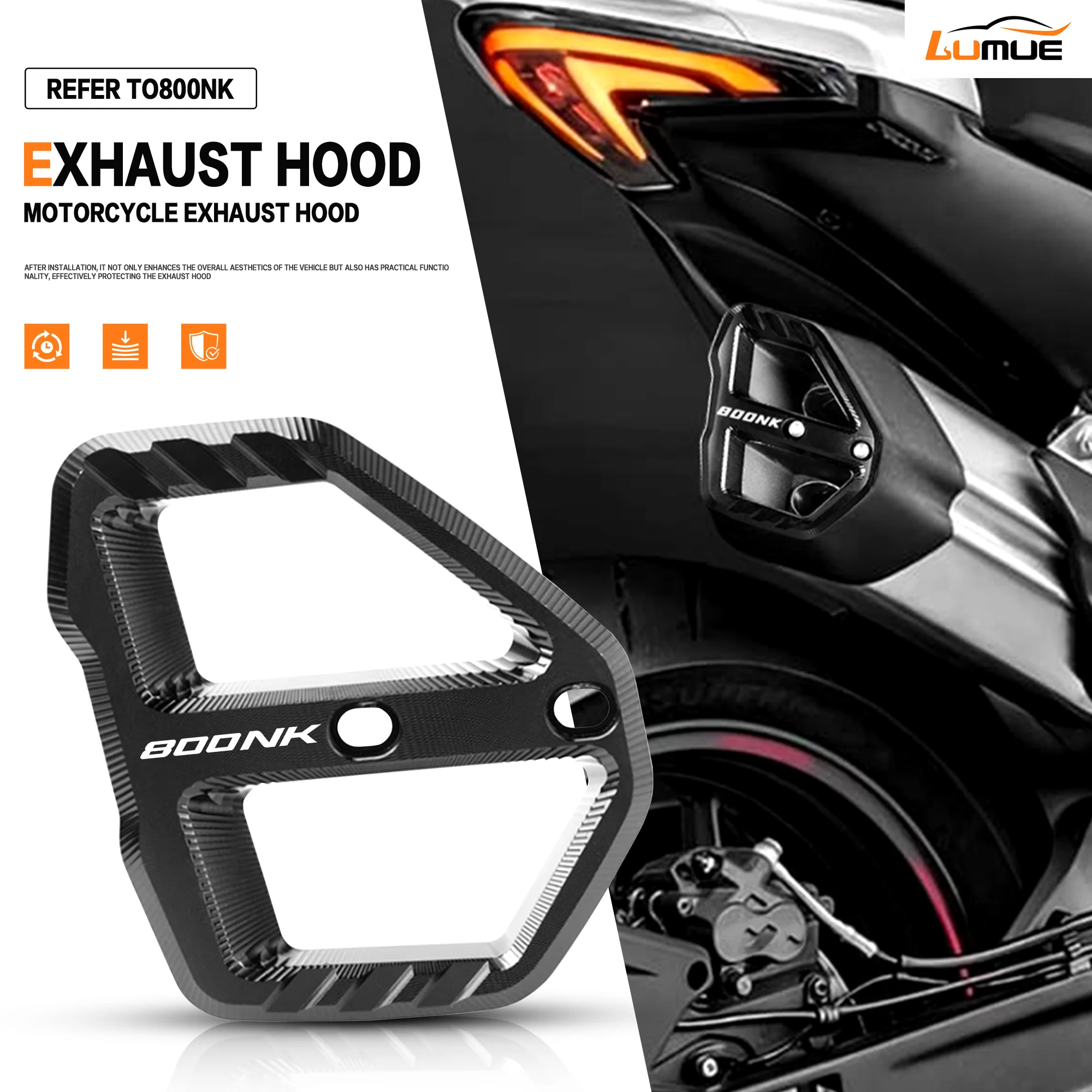 For CFMOTO NK 800 NK800 Motorcycle for 800NK Exhaust Hood Guards Cover Rear Trim Decorative Cover Pipe Tail End