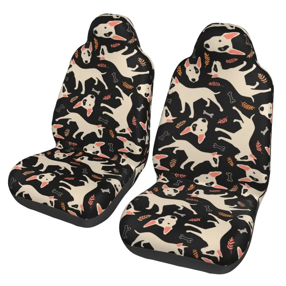 English Bull Terrier Dog 2PCS Car Front Seat Cover  Suitable for Most Car Models Beautiful Anti Fouling and Elastic Seat Covers