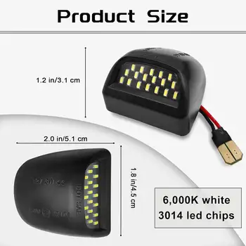 2個LED車牌燈,相容於雪佛蘭Silverado 1500/2500/3500、凱迪拉克Escalade、雪佛蘭Suburban、GMC Tahoe、GMC Sierra、GMC Yukon X。 10 最佳銷售 GMC Sierra配件 - №2