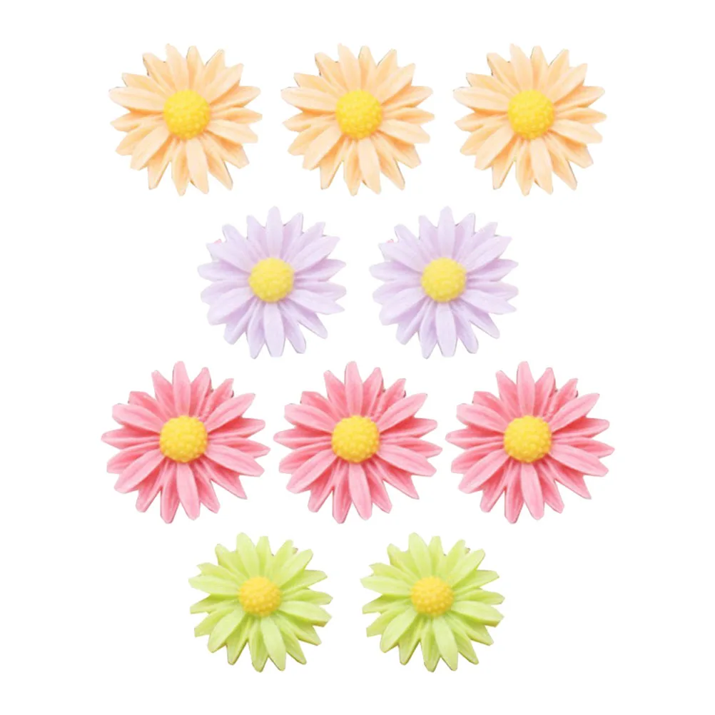 

10Pcs Flower Thumbtacks Resin Decorative Push Pins Creative Design for Office Home School Bulletin Board Cork Wall Poster
