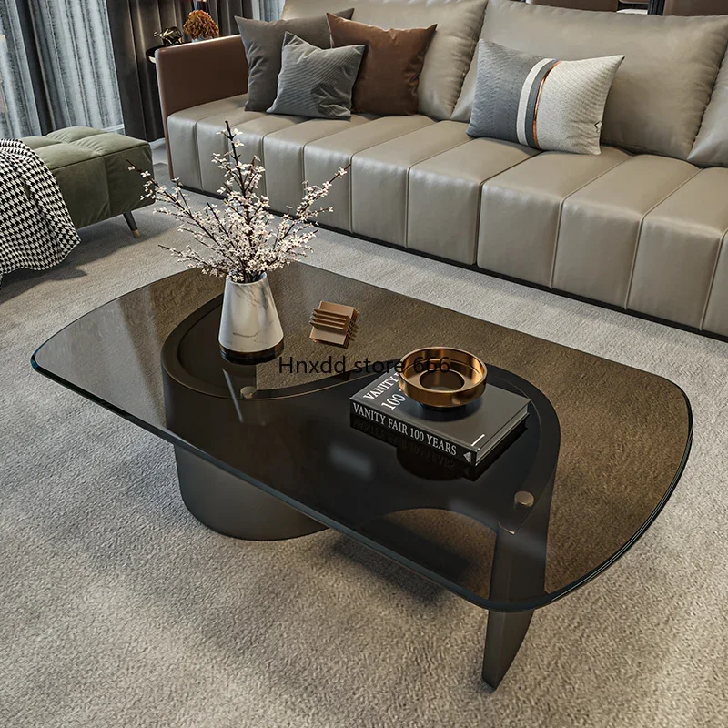 S horse belly meja kopi kaca tempered