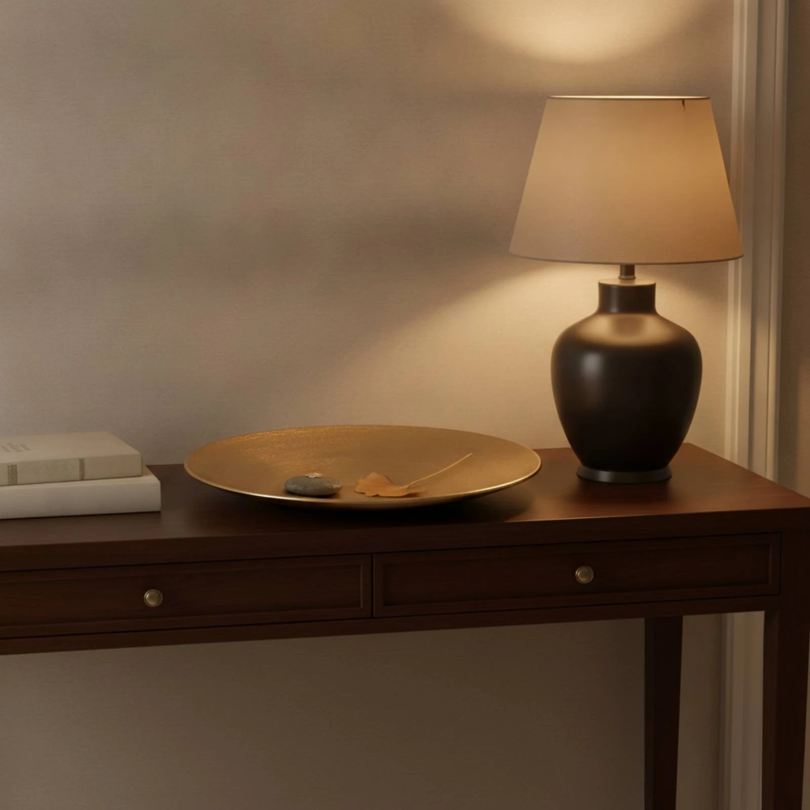 Metal Tray Antique Gold Aluminum Tray Platter Decorative Shallow for Tabletop, Console Table