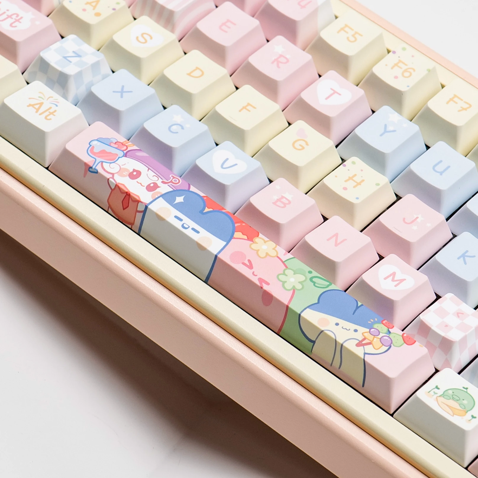 140 Keys Cute Tamagotchi Keycasp Anime Keycaps PBT Keycap Chreey Japan Key Cap Dye-sub for Mechanical Keyboard 64/68/71/108