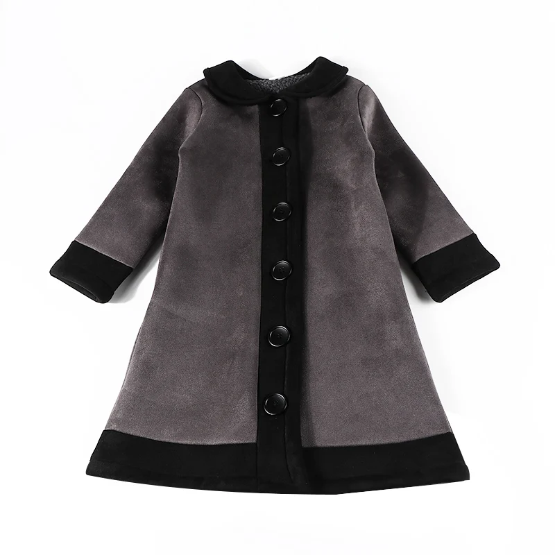 

Children jacket outwear elegant winter coat boy and girls coat baby hooded jacket kids clothes winter coat grey/black