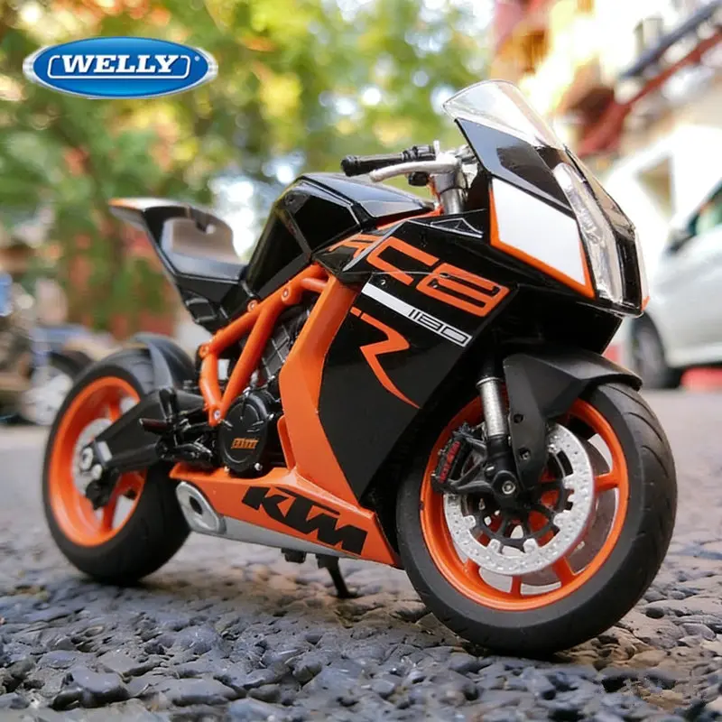 

WELLY 1:10 KTM 1190 RC8 R Alloy Sports Motorcycle Model Diecast Metal Street Cross-country Racing Motorcycle Model Kids Toy Gift