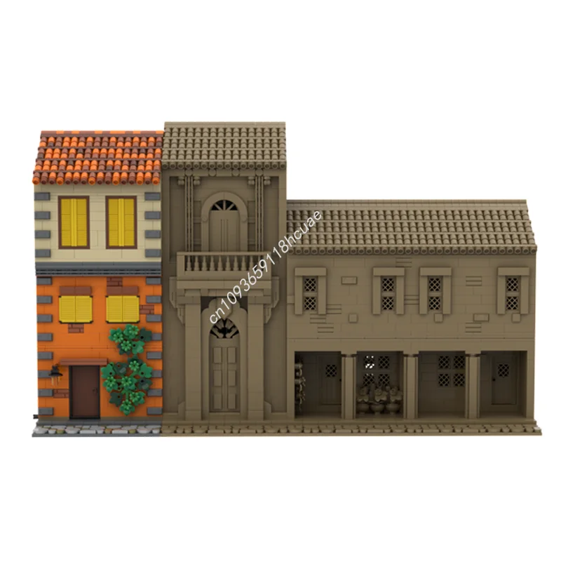 1007 Uds. MOC serie de calle italiana, modelo sin crear Interior, bloques de construcción, juguetes educativos creativos, manualidades, regalos de navidad