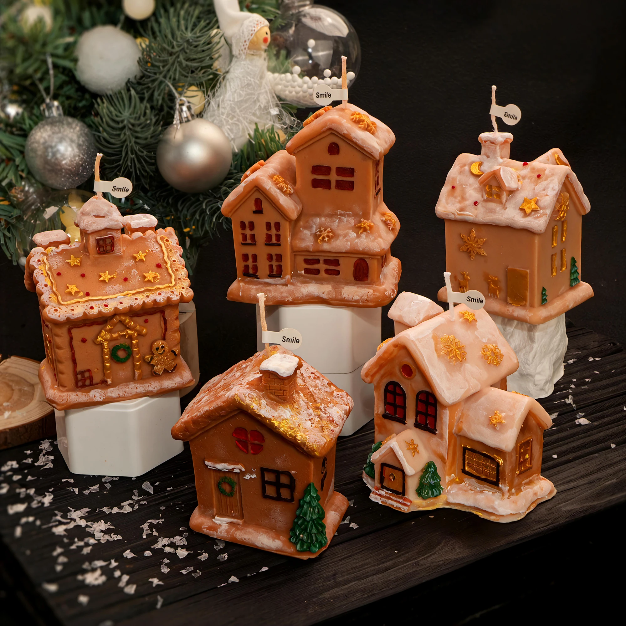 Weihnachtskerzenständer-Formen, 3D-Weihnachtsbündel, DIY handgefertigter Kerzenständer, Kerzenform, Herzstück, kreatives Geschenk