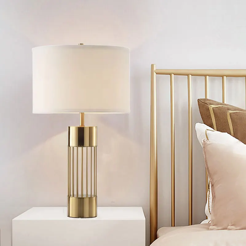 

Nordic Cloth Table Lamp Creative Post Modern Metal Bedroom Bedside Lights Designer Model Room Decorative Table Lamp Night Light