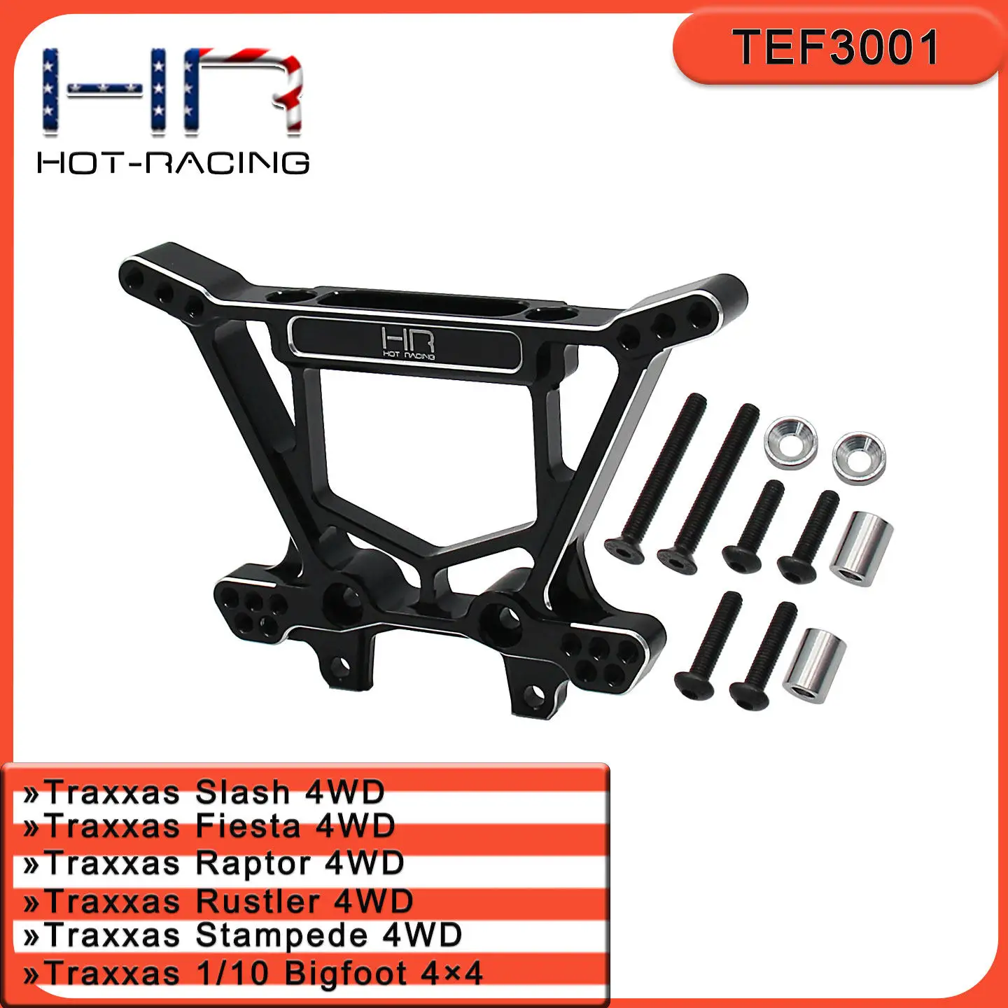

HR Aluminum Rear Shock Tower for 1/10 Bigfoot 4X4 Traxxas Rustler Slash 4WD