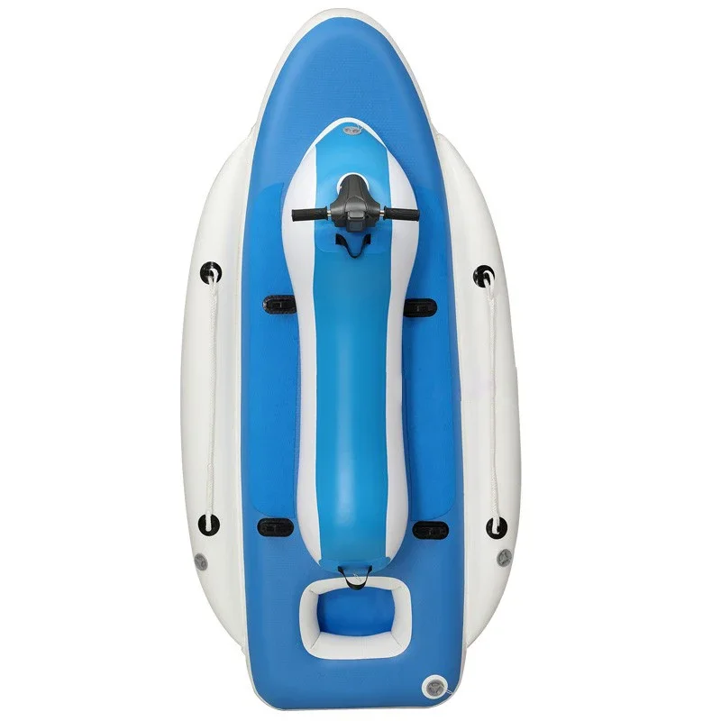 for Fishing, Electric Mount for Lake Sea 5-Chamber Inflatable Motor Boat, Thickened PVC with EVA Deck & 140kg Load