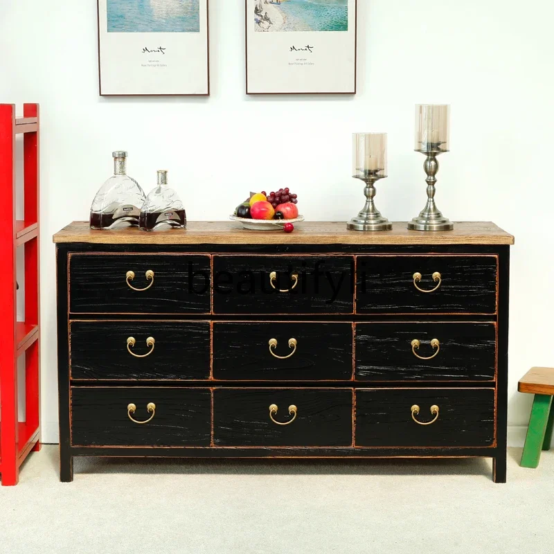 

Solid wood, simple bedroom, economical new Chinese furniture, multi-functional drawer storage cabinet