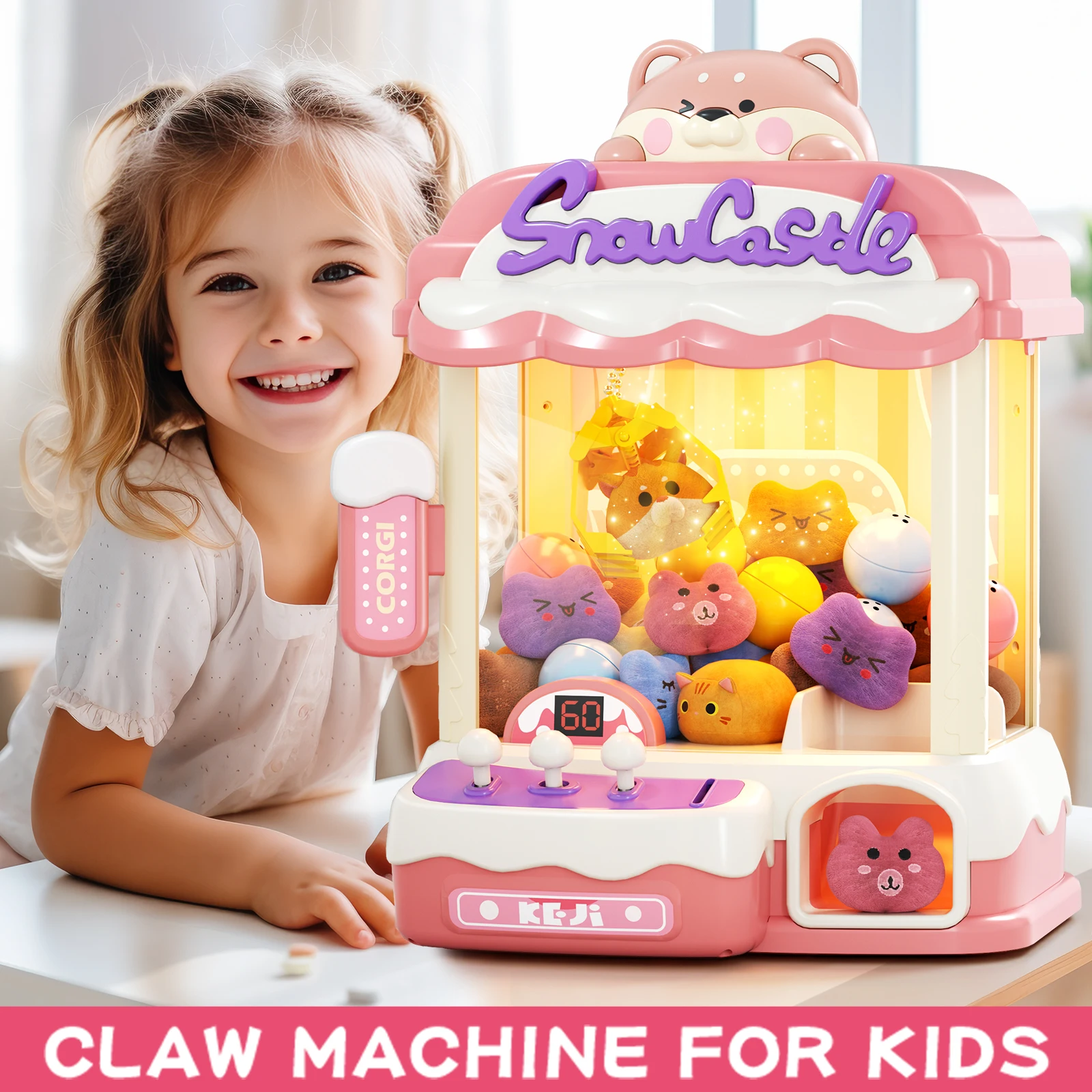 Grab Doll Machine Clip Duża lalka Twist Egg Coin Machine Mały domowy prezent urodzinowy dla dzieci Zabawka Dziewczynka Chłopiec