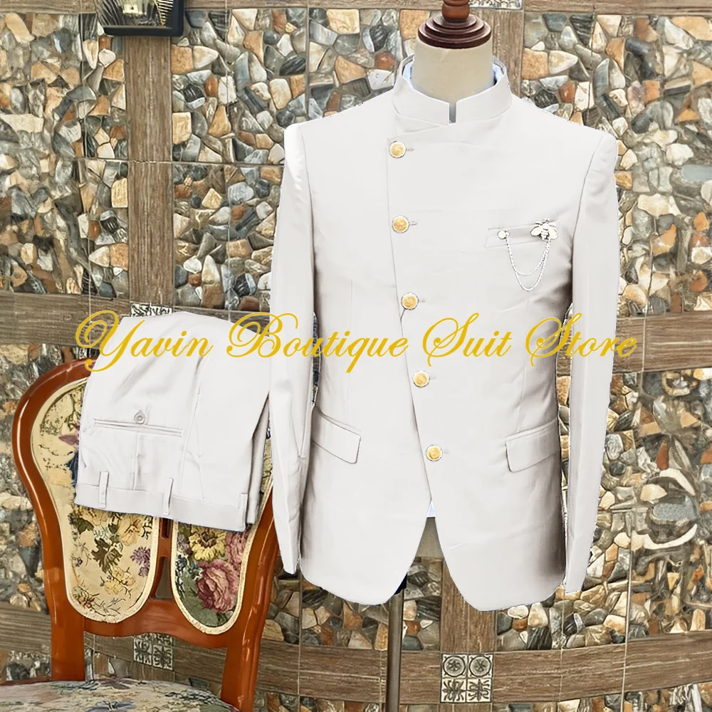 Formal Men's Suit 2-Piece Single-breasted Jacket Pants Set Wedding Man Tuxedo Outfits Slim Fit Blazer Set