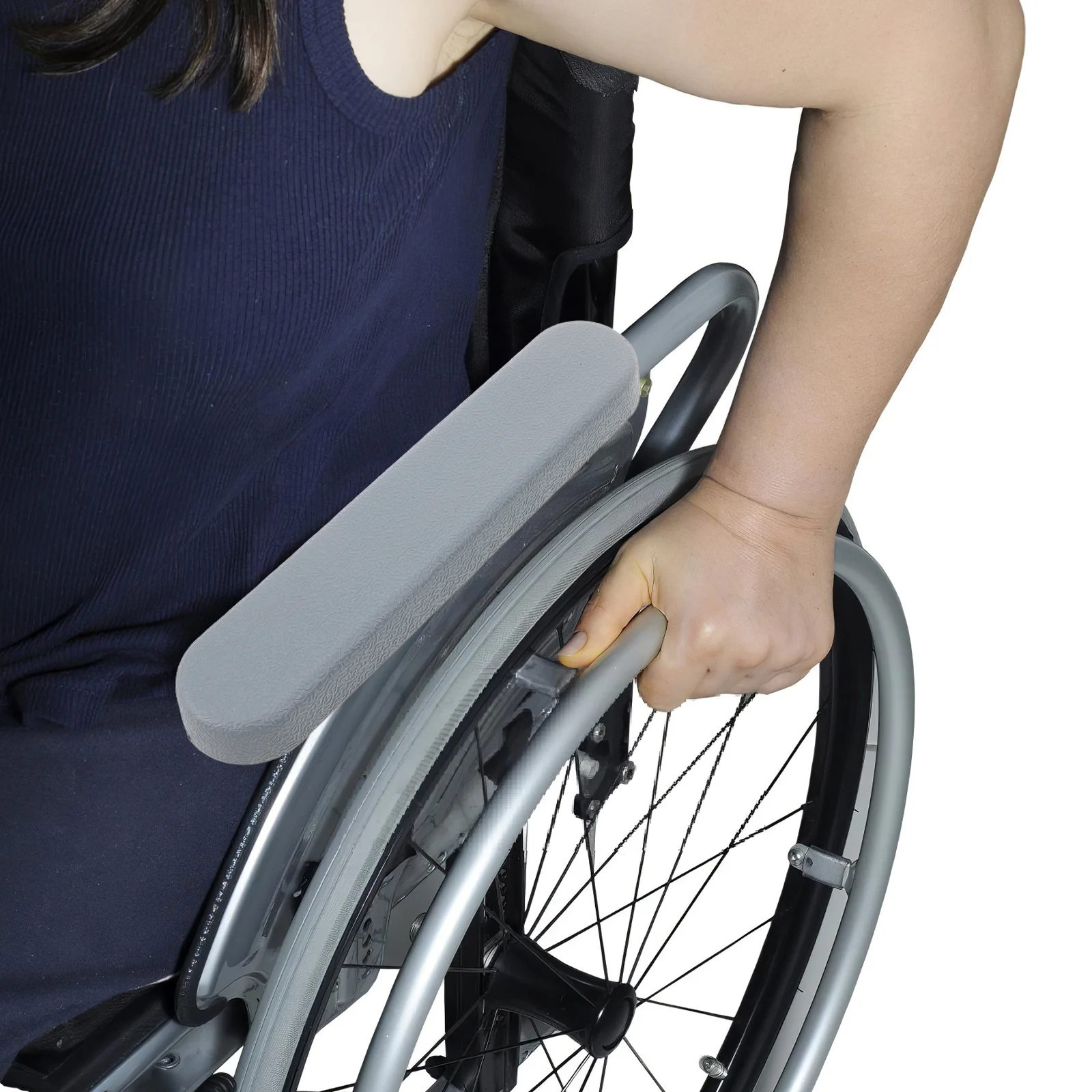 

2pcs Wheelchair Arm Rest Pads Padded Replacement Parts Adjustable Side Armrests For Transport Chair Elderly Users Home Use