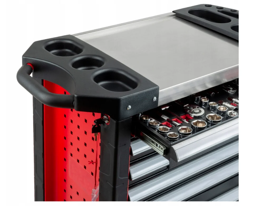 

Металлический инструментальный шкаф на 7 ящиков из нержавеющей стали с универсальными колесами, настраиваемый под заказ (OEM) для гаража и мастерской