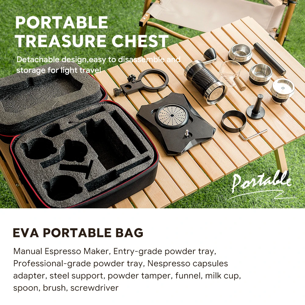 2026 new camping manual espresso machine set without electricity 12 bar rich Kerima handmade coffee machine