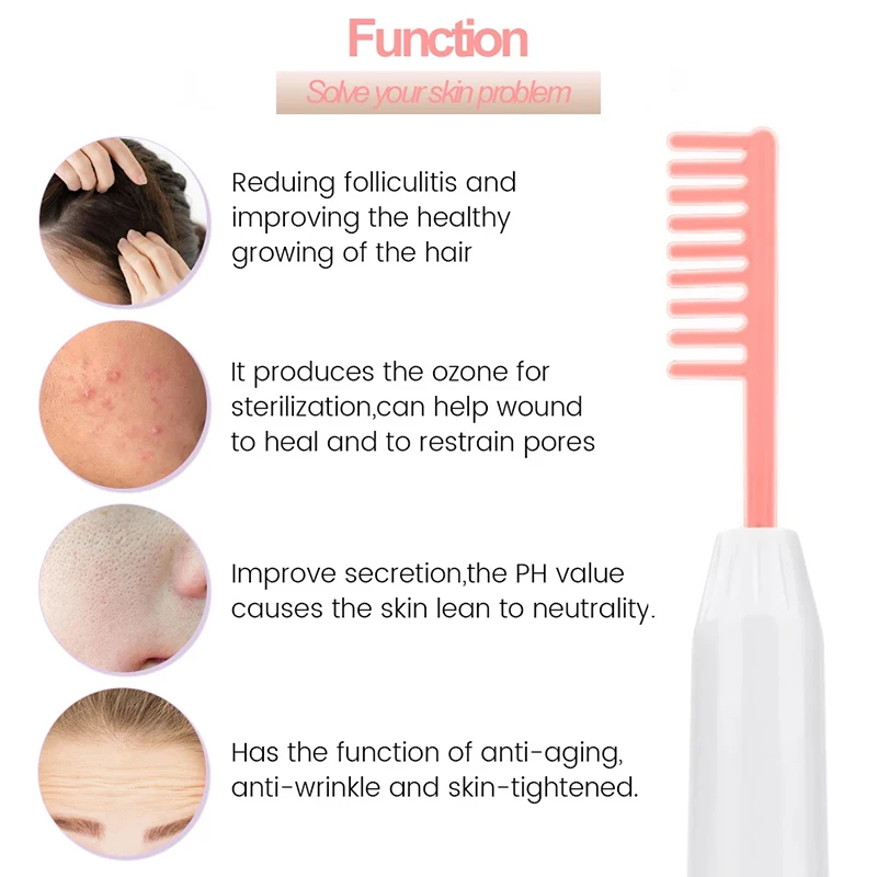 Portable 4 In 1 High Frequency Electrotherapy Handheld Facial Wand Multi-Function Face Device Machine For Face Care And Hair