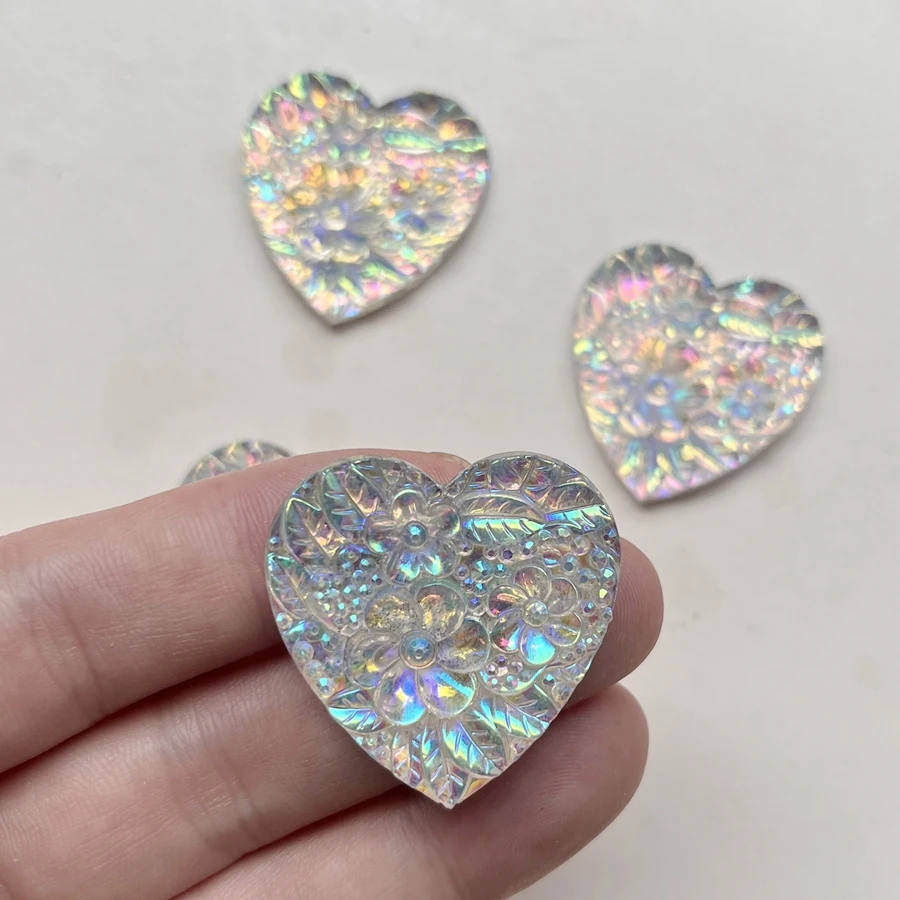 Super bright Pattern Heart AB color Resin Rhinestone Flat back diy Jewelry Gift Decoration Crystal scrapbook decoration10pcs/lot