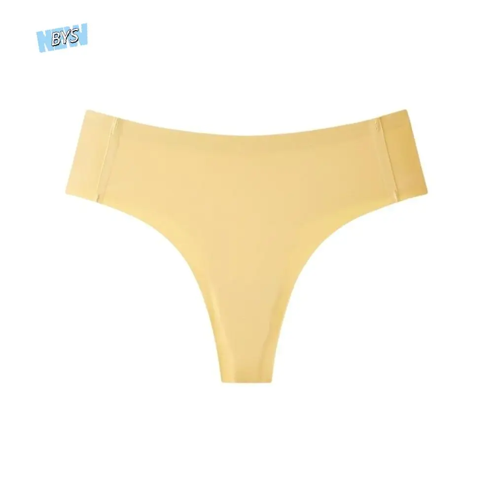

Extended and Widened Inner Lining Ice Silk Panties Low Waist Solid Color Seamless Briefs Breathable Thin Yoga Triangle Underwear